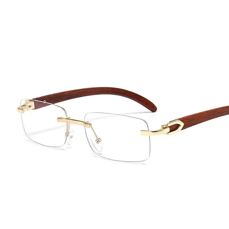 Frameless Wood Grain Eyeglasses