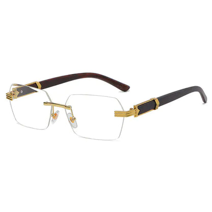 Frameless Wood Grain Eyeglasses