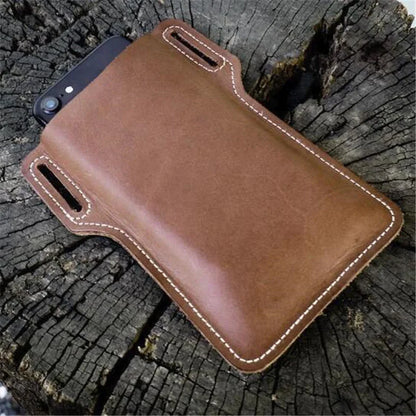 Men Cell Phone Belt Pack Bag Loop Waist Holster Pouch Case Leather Wallet Cover